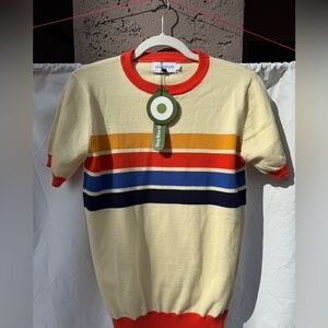 NWT Colorful Striped Sweater by Oxknit - Size M